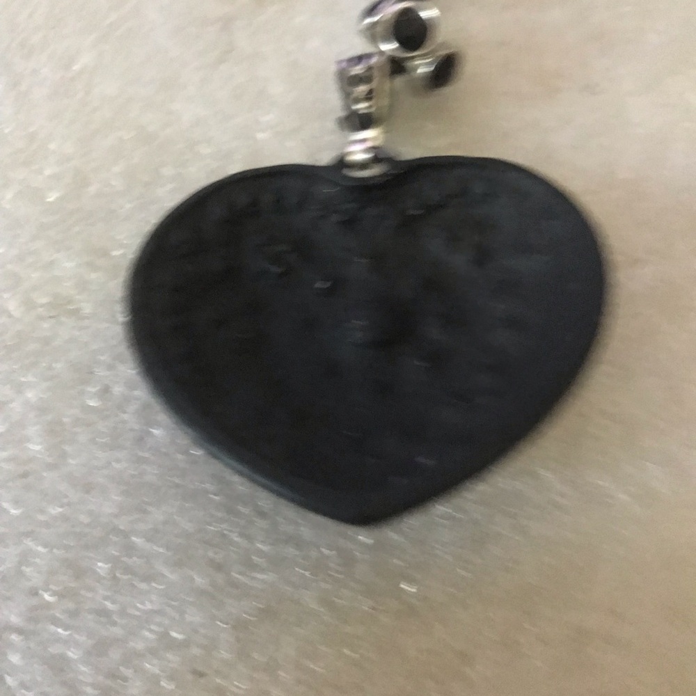 Heart Pendant Necklace in Black - Elegant Women's Jewelry
